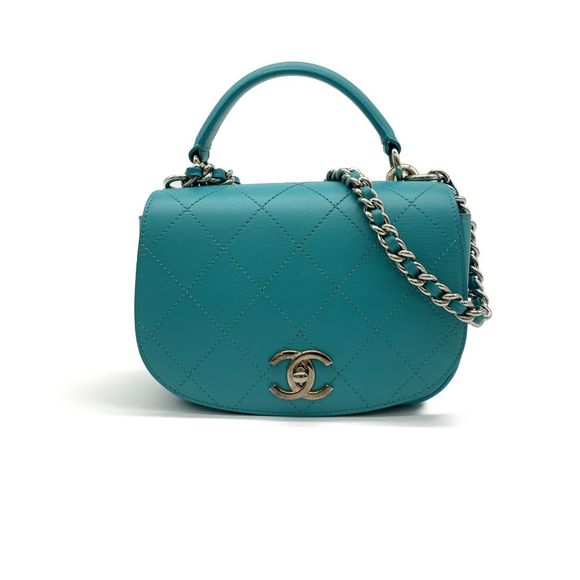 Chanel Stitch 2way Shoulder Bag Leather Green - Picture 1 of 6